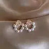 Dainty Round Inlay Alloy Pearl with gold - Deepika's Adornments