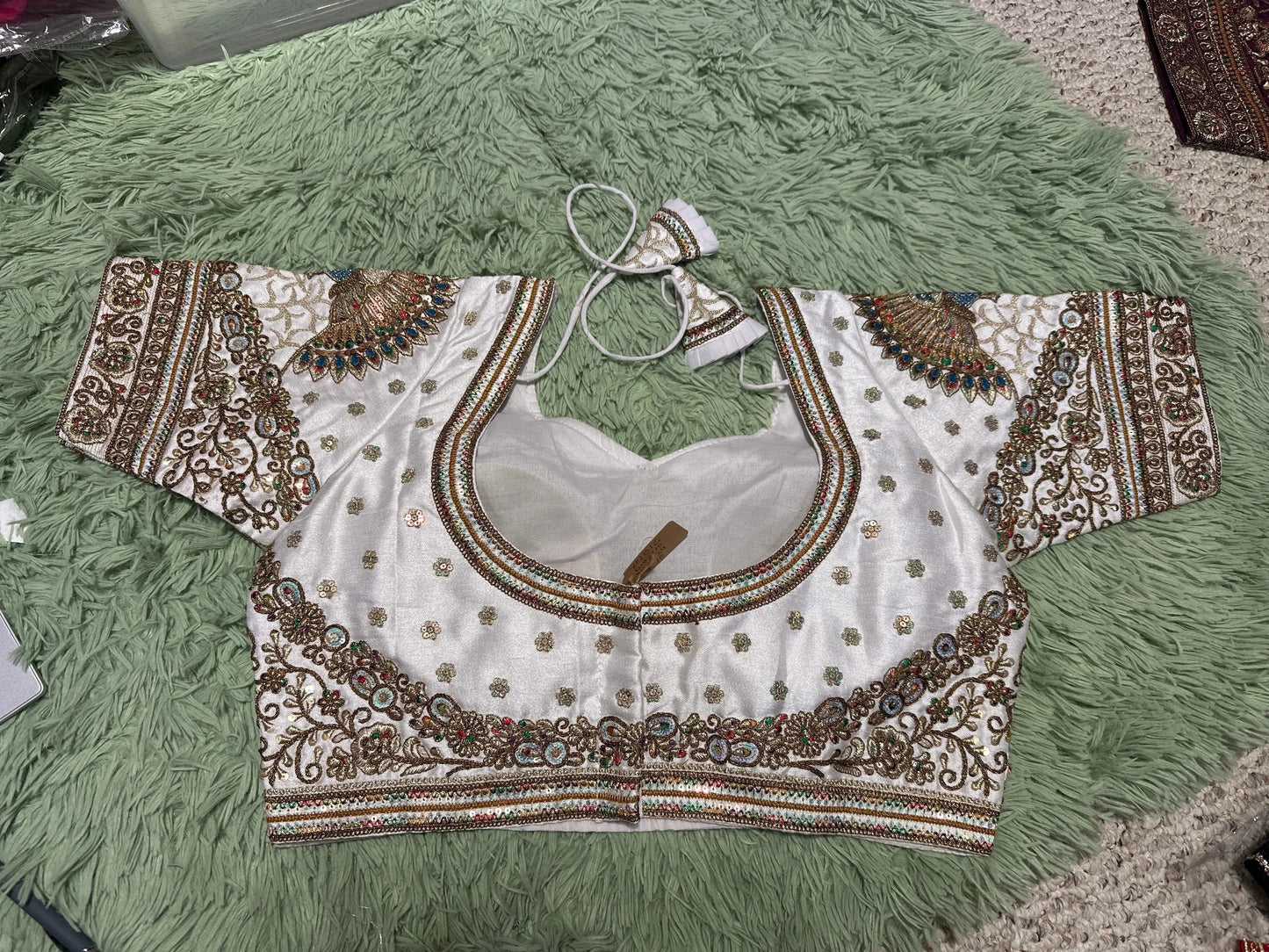 Designer Party Wear Fashion Blouse White YADU NANDAN FASHIONS Keevaa Exports