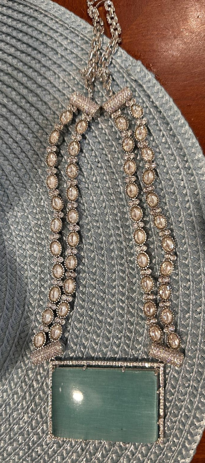 Designer Inspired CZ Statement Necklace Set