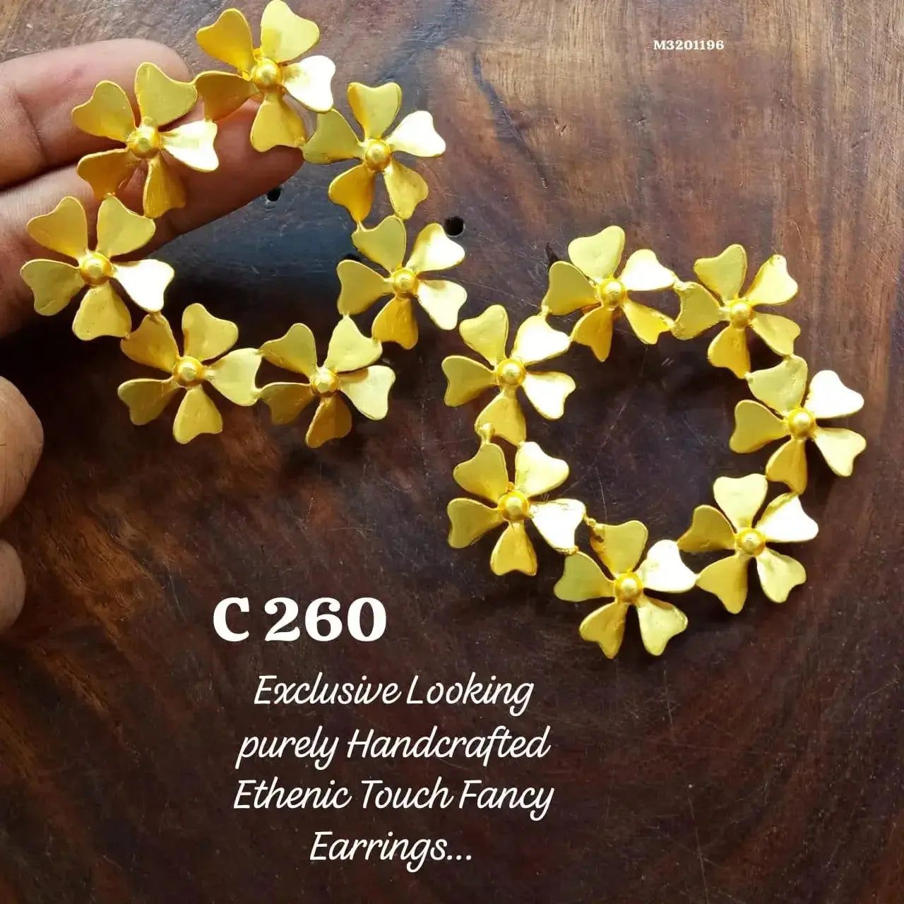 Handcrafted Brass with Natural Stones C260 - Deepika's Adornments