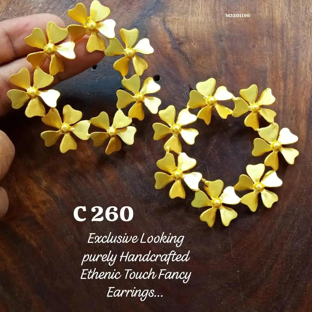 Handcrafted Brass with Natural Stones C260 - Deepika's Adornments
