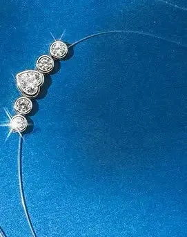 Sterling Silver Necklace Dainty Round and Heart Cut - Deepika's Adornments