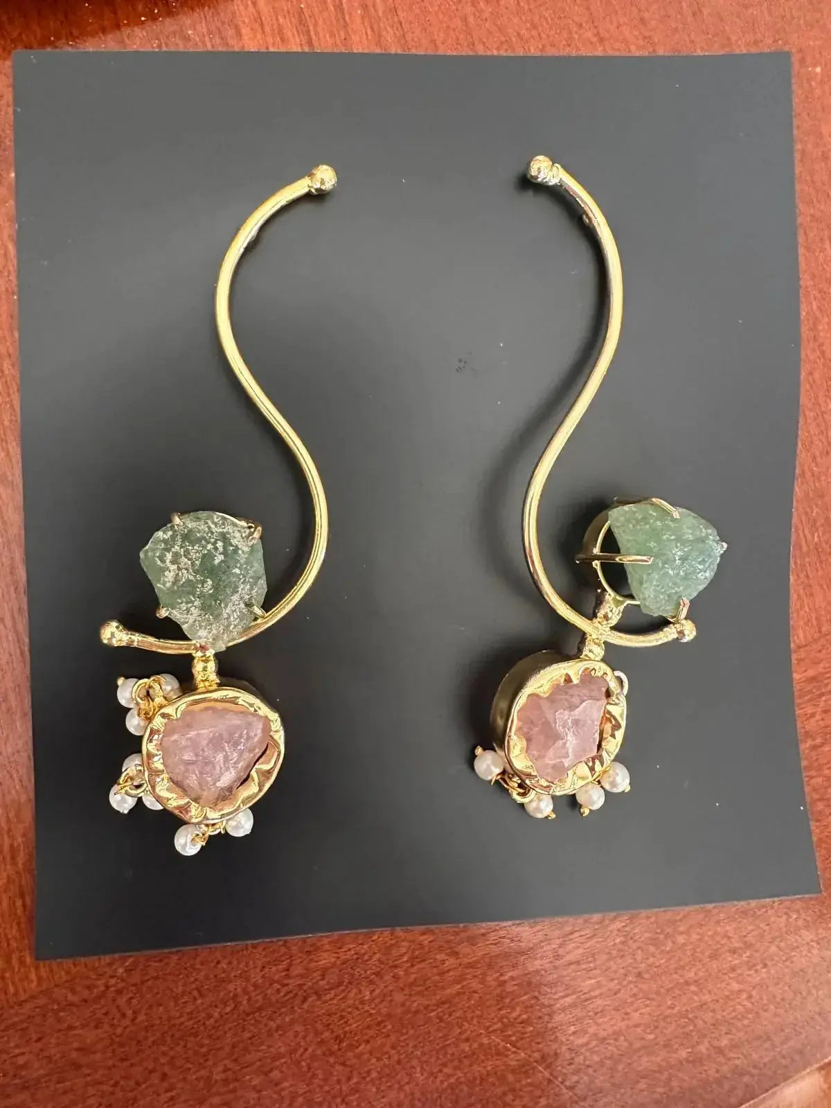 Handcrafted Brass with Natural Stones C165A - Deepika's Adornments