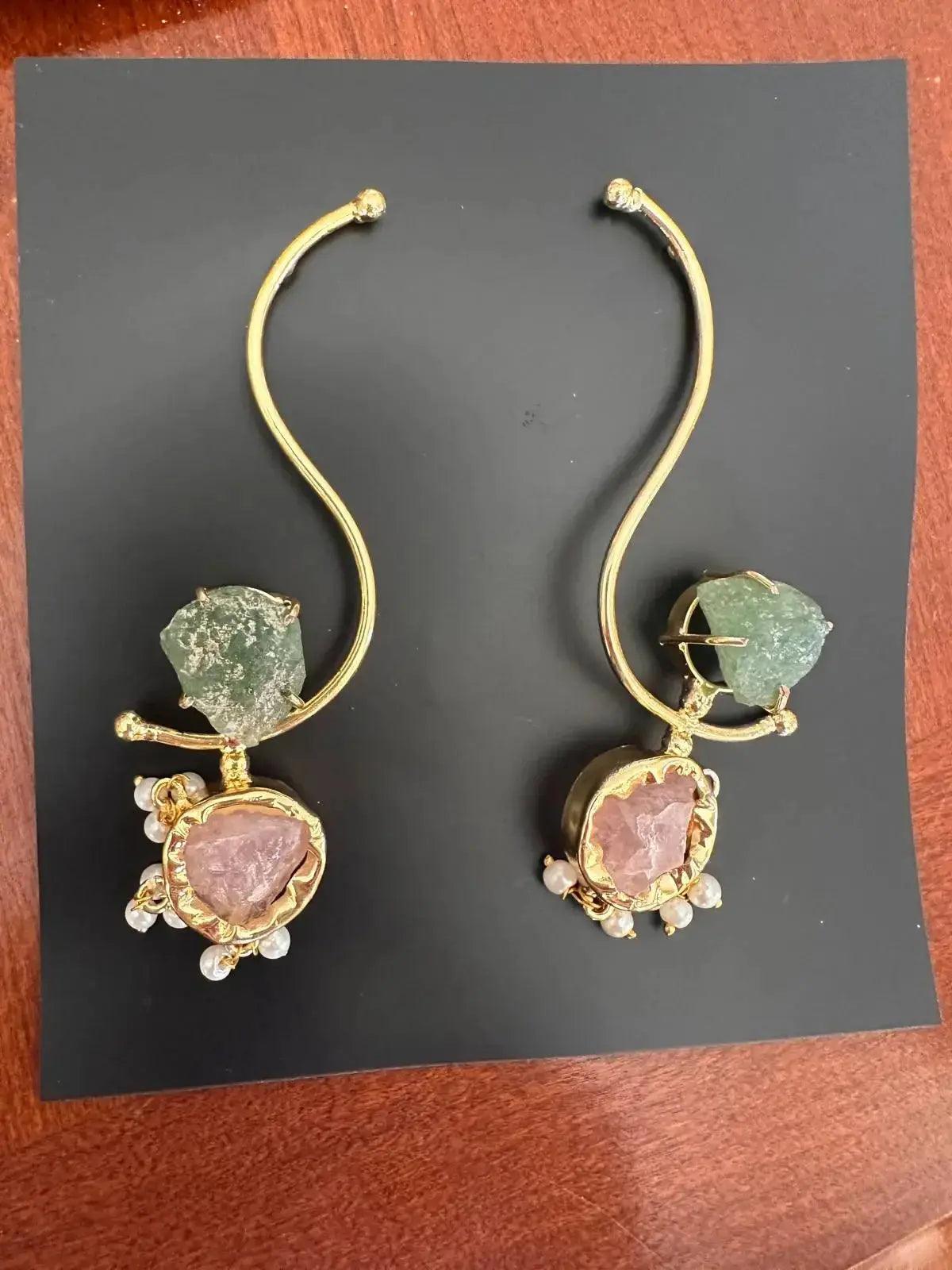 Handcrafted Brass with Natural Stones C165A - Deepika's Adornments