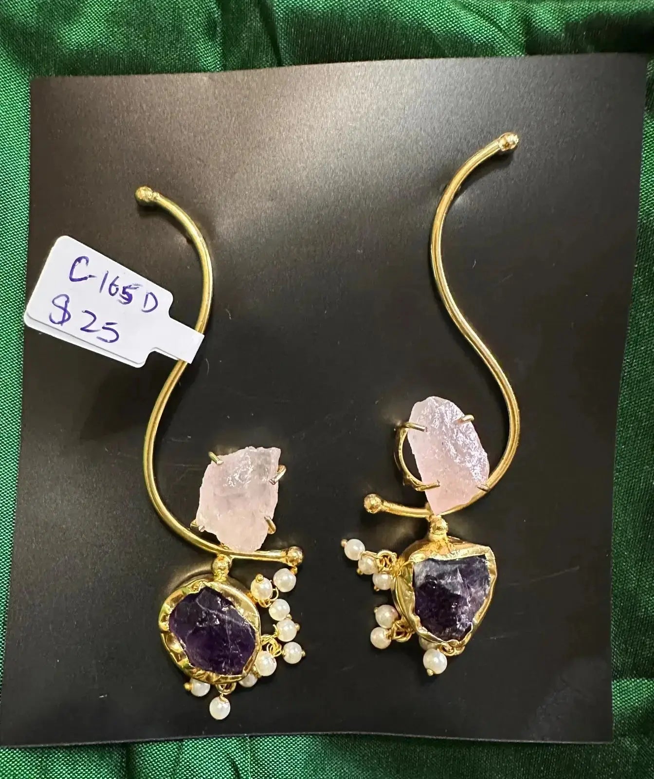 Handcrafted Brass with Natural Stones 165D - Deepika's Adornments