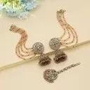 Gold Kundan Maang Tikka & Earrings Bridal Set with Shahara Femnari