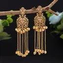 Light Pink Kashmiri Ghungroo Chandelier Earrings - Indian Bridal Jewelry Femnari