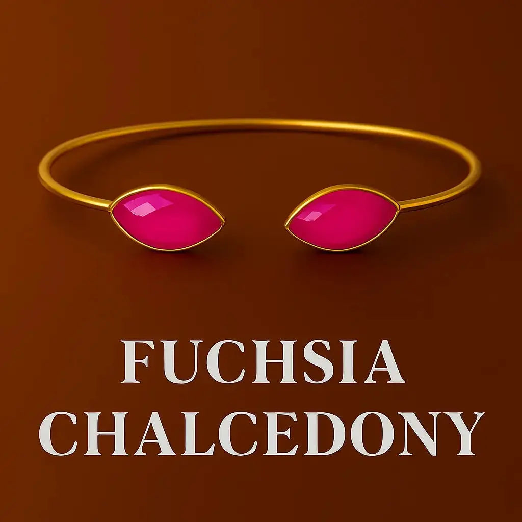 Sterling Silver Bracelet Fuchsia Chalcedony - Deepika's Adornments