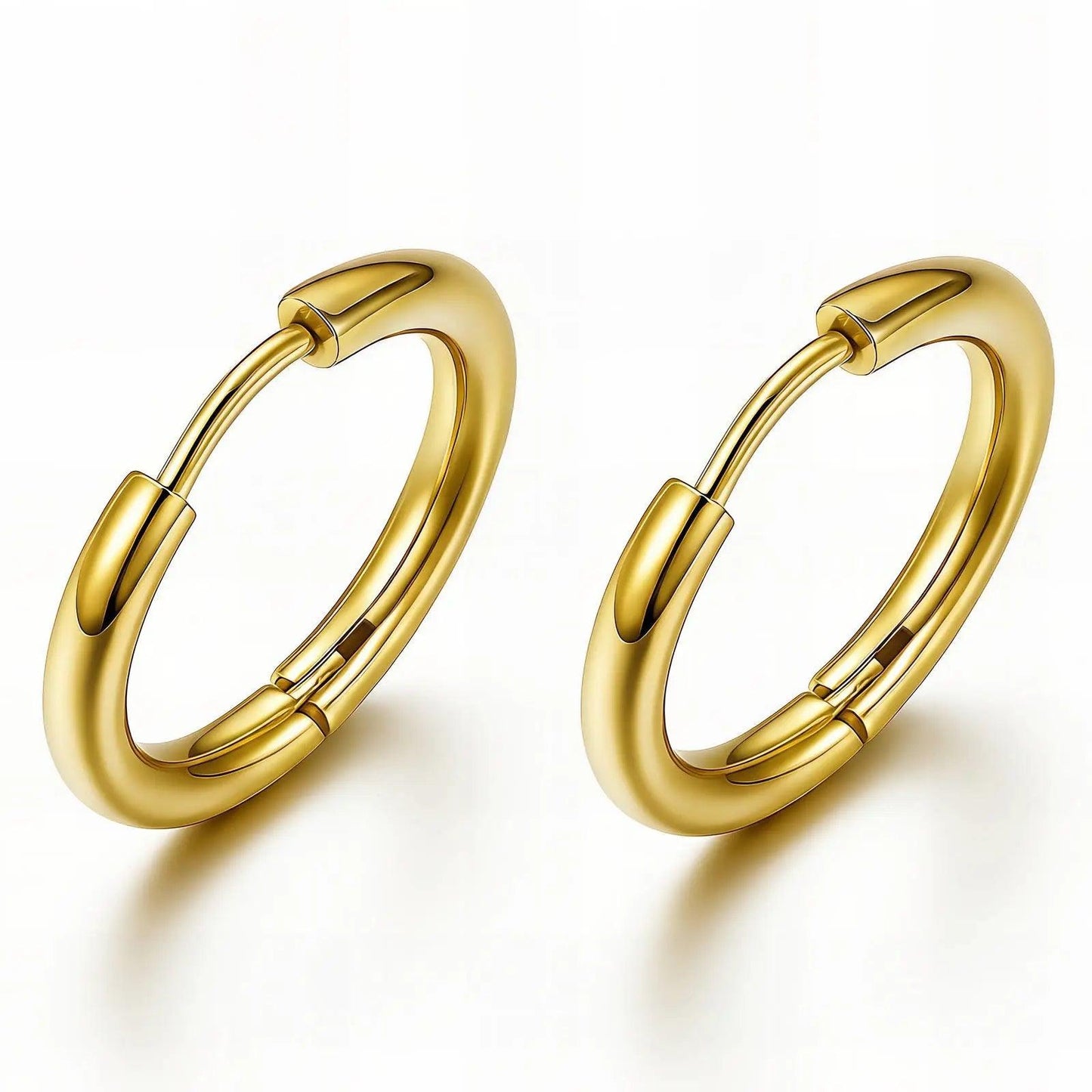 Medium Gold Hoop Earrings | Sleek & Lightweight | 18K Gold Plated Stainless Steel | Waterproof & Hypoallergenic Glozzo Wholesale Jewelry