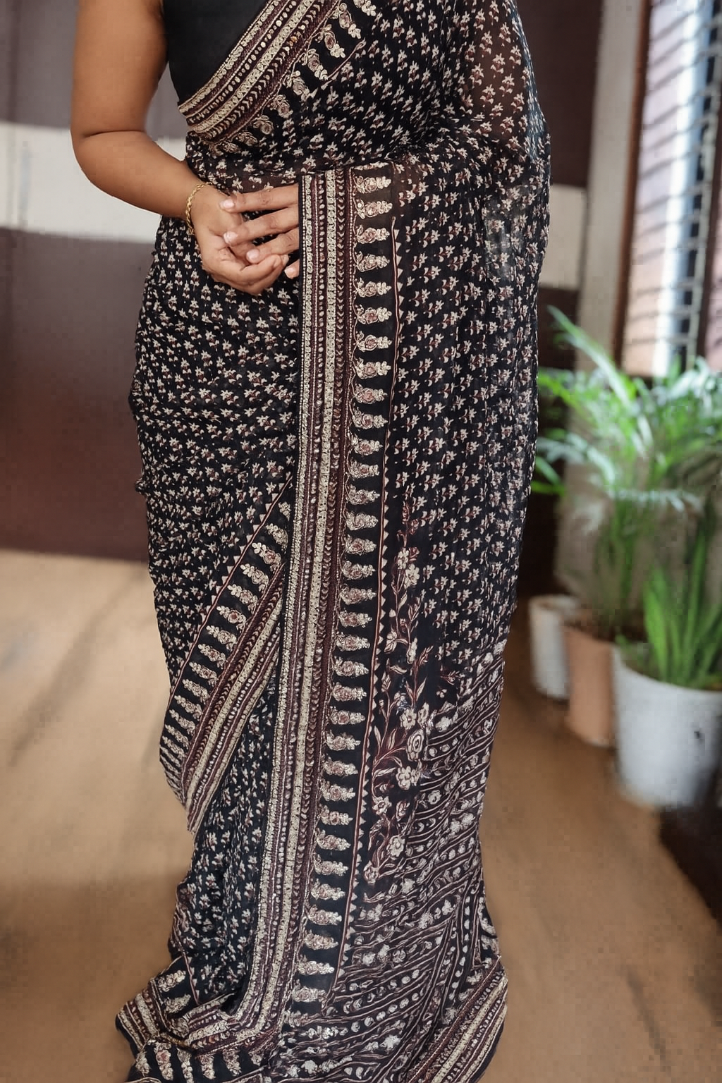 Bollywood Inspired Pure Khaddi Georgette Silk Pre-Stitched Saree