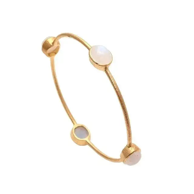 Sterling Silver Bracelet RAINBOW MOONSTONE - Deepika's Adornments