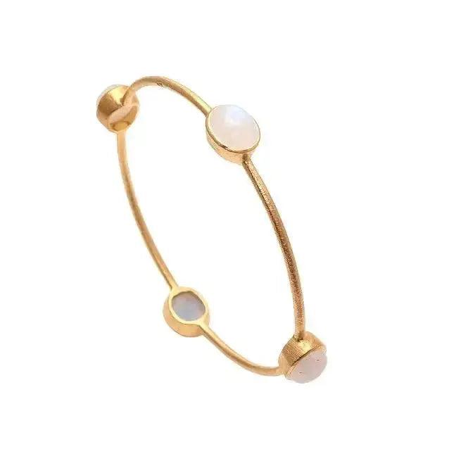 Sterling Silver Bracelet RAINBOW MOONSTONE - Deepika's Adornments