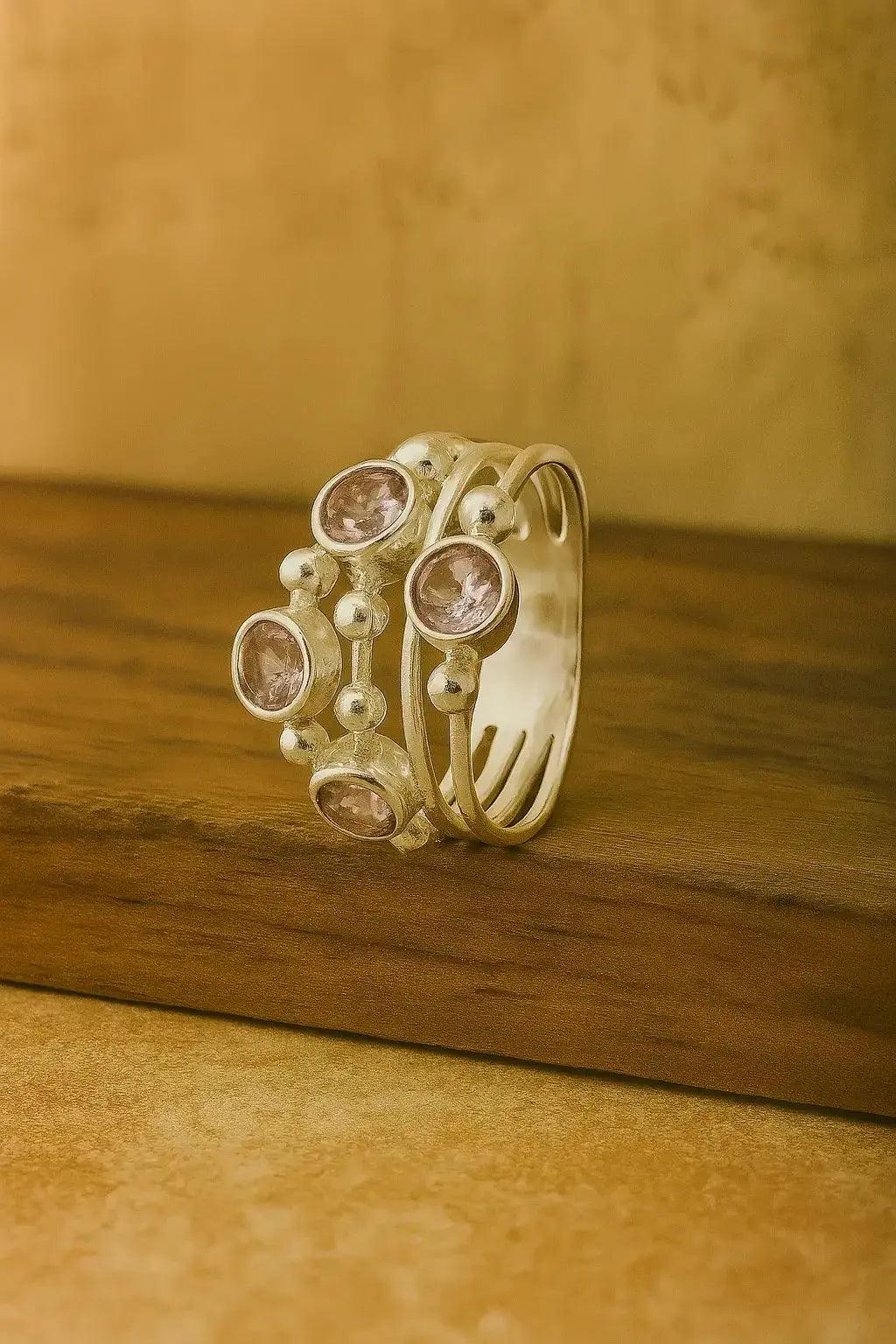 Sterling Silver Ring Amethyst - Deepika's Adornments
