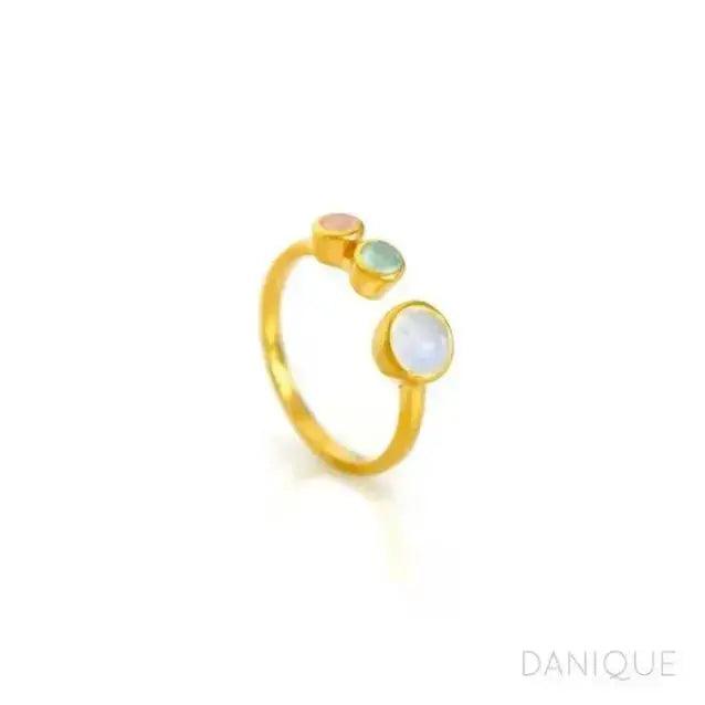 Sterling Silver Ring Gold Plated Multi - Deepika's Adornments