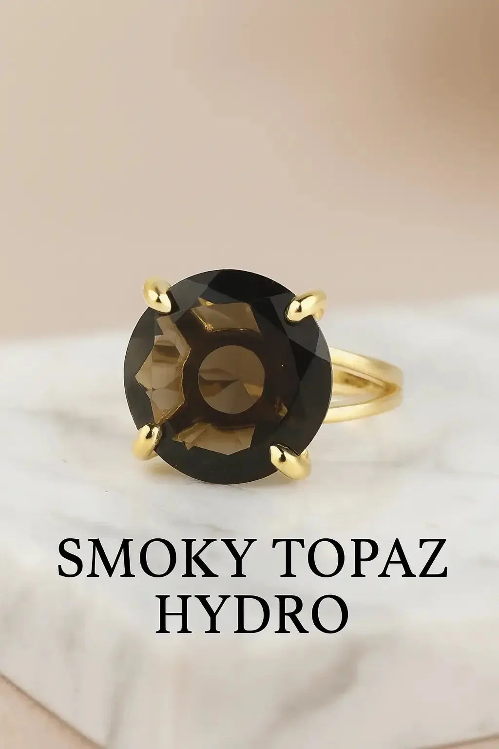 Sterling Silver Ring SMOKY TOPAZ HYDRO - Deepika's Adornments