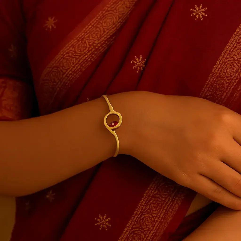 This openable statement bracelet is expertly handcrafted by skilled artisans from Jaipur,