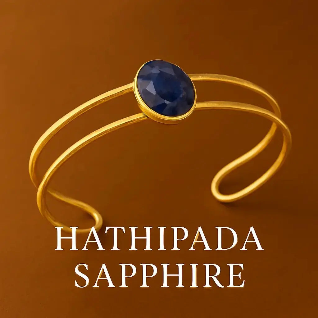 Sterling Silver Statement Bracelet HATHIPADA SAPPHIRE - Deepika's Adornments