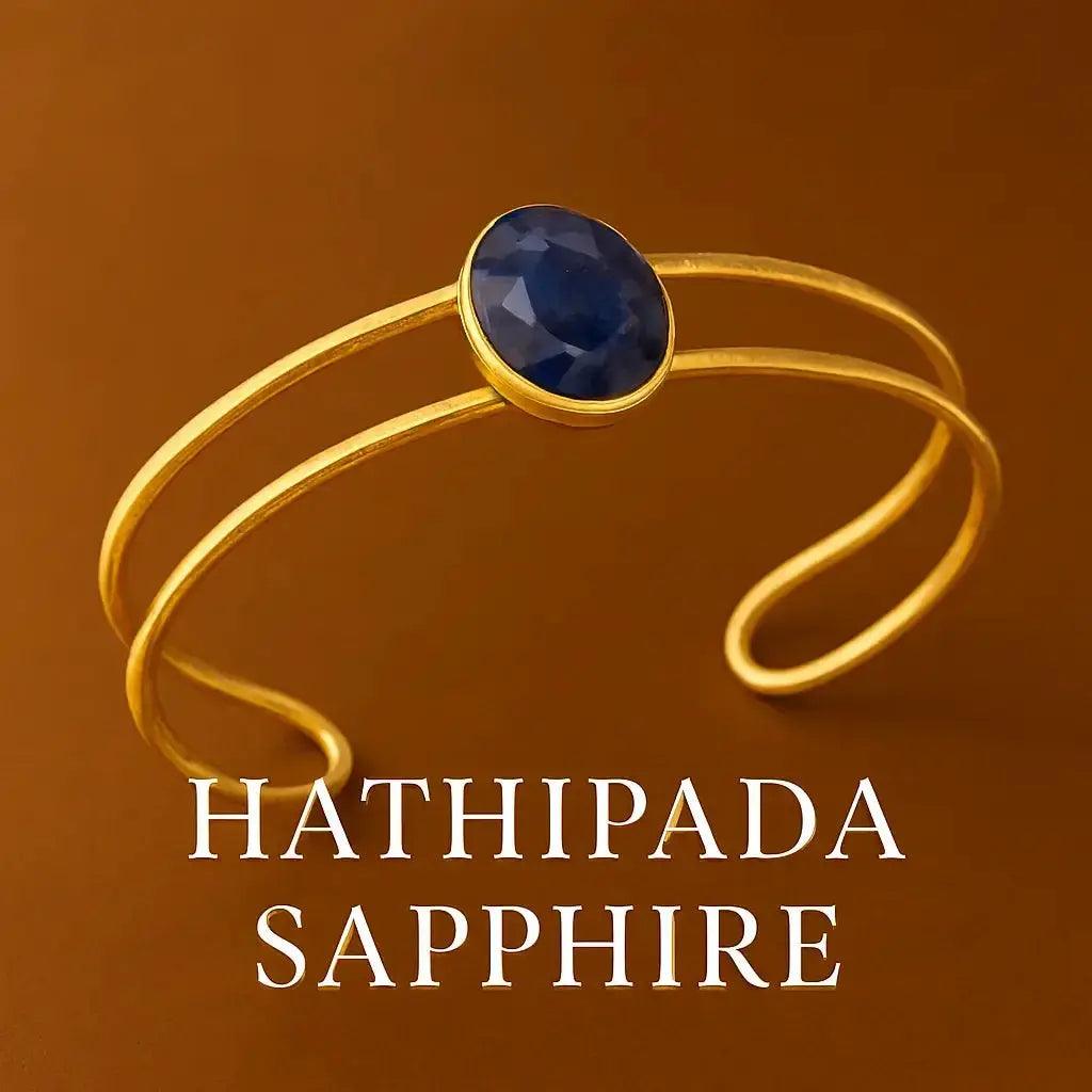 Sterling Silver Statement Bracelet HATHIPADA SAPPHIRE - Deepika's Adornments