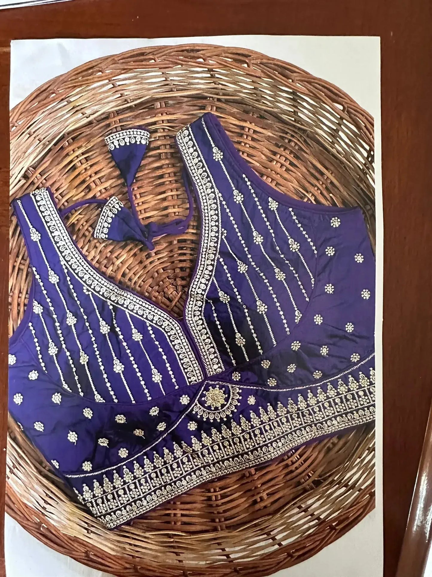 Sareeka Fancy Blouse Dark Purple - Deepika's Adornments