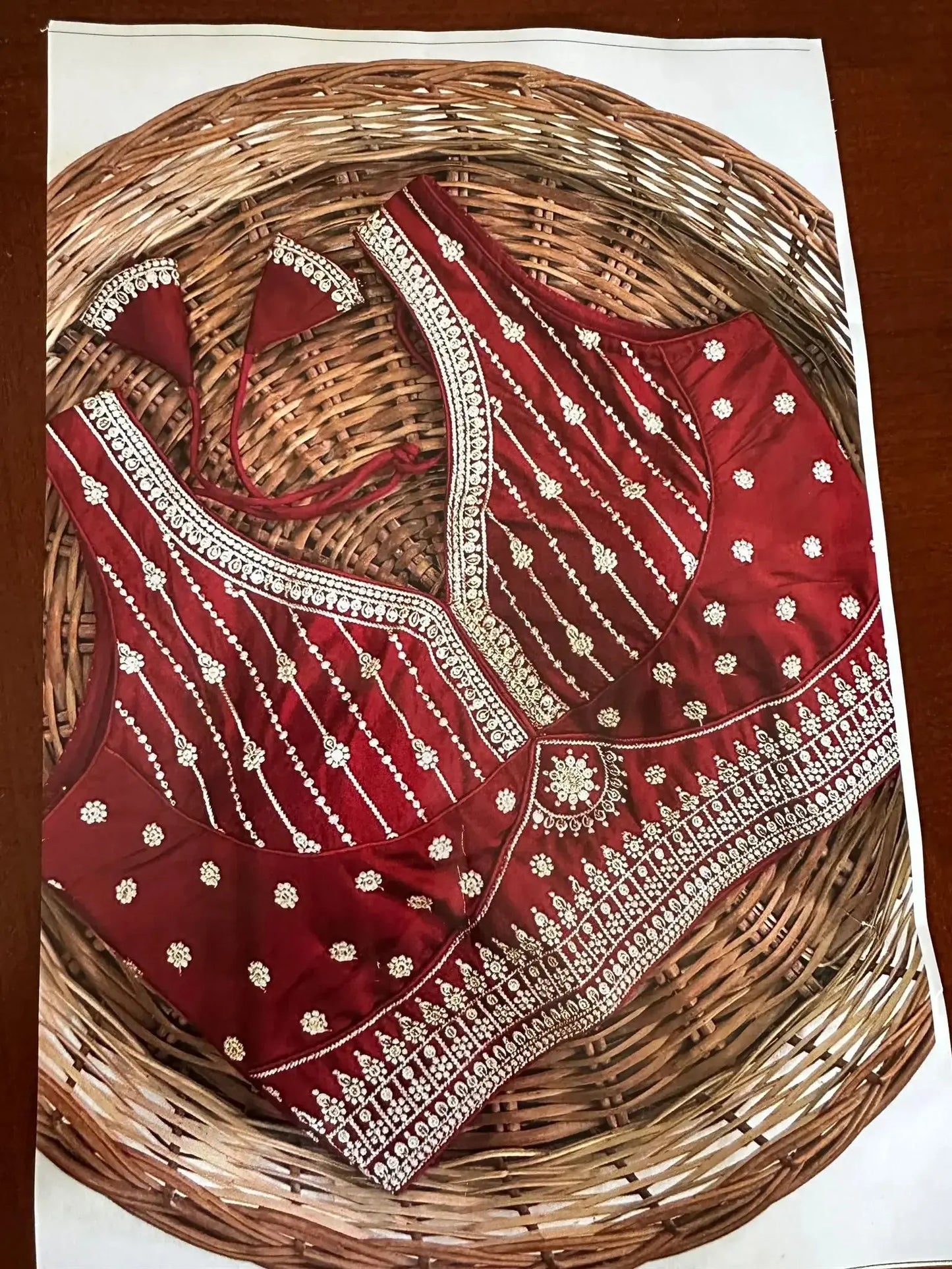 Sareeka Fancy Blouse Wine - Deepika's Adornments