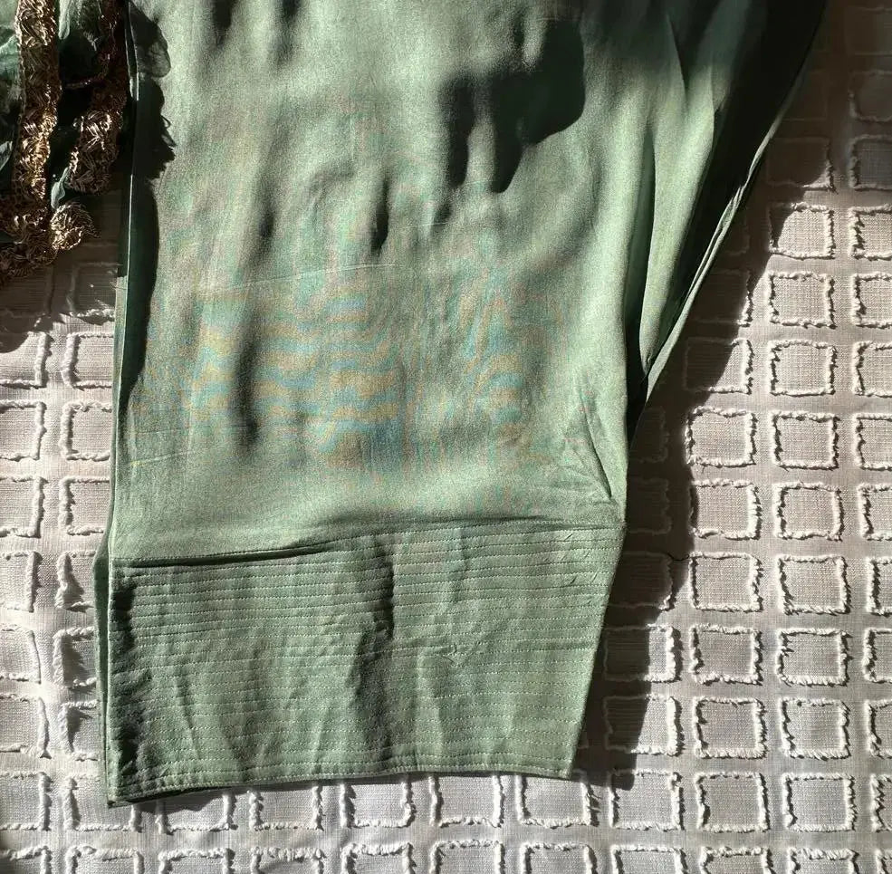 Indian Farshi Salwar Kameez-Sage Green Multi - Deepika's Adornments