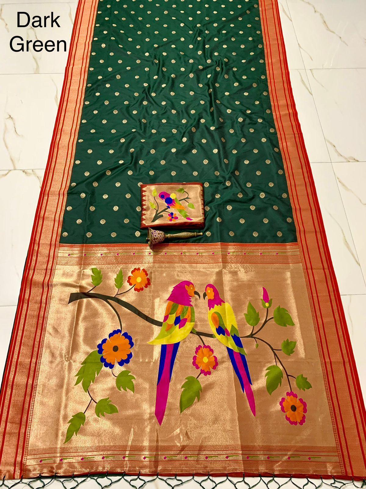 Paithini Traditional Saree Emerald