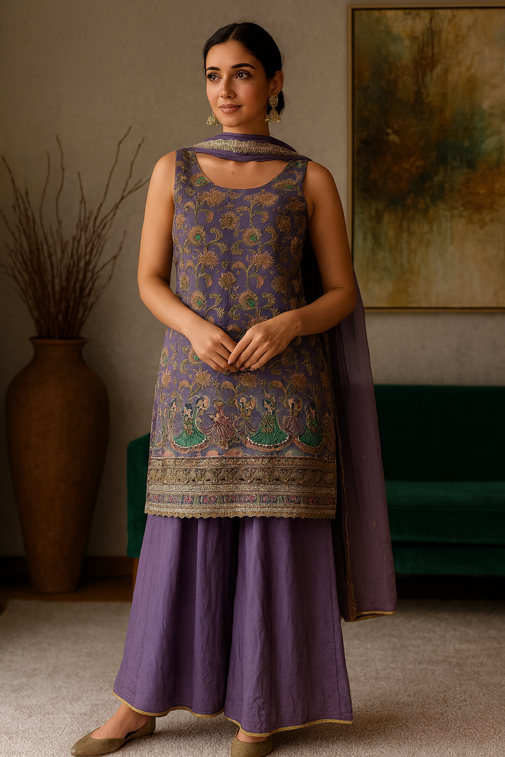 Boutique Custom Style Stitched Plazzo Suit