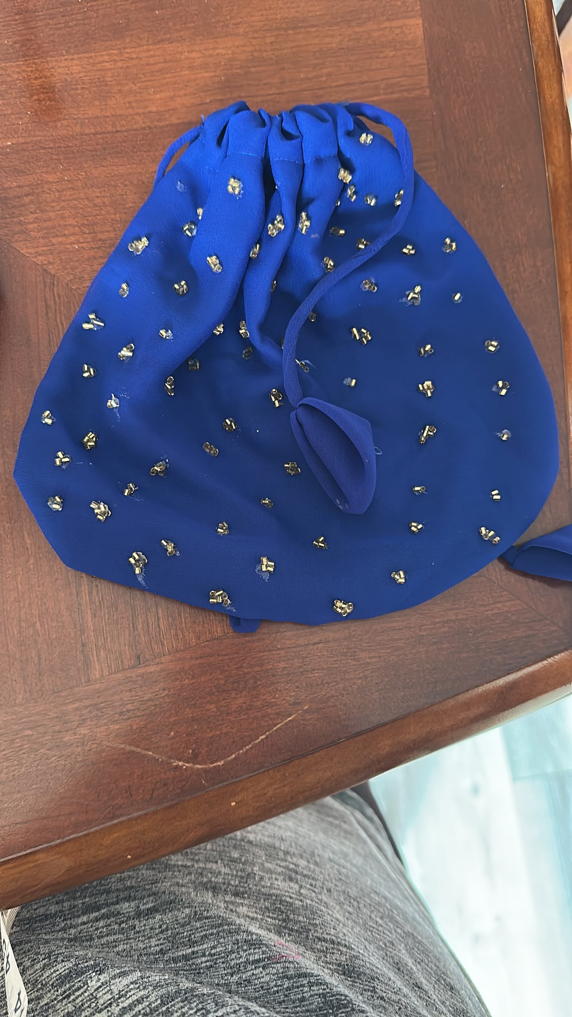 Luxury Royal Blue Lehenga Set – Georgette with Hand Embroidered Blouse & Choker Dupatta Maha Collection