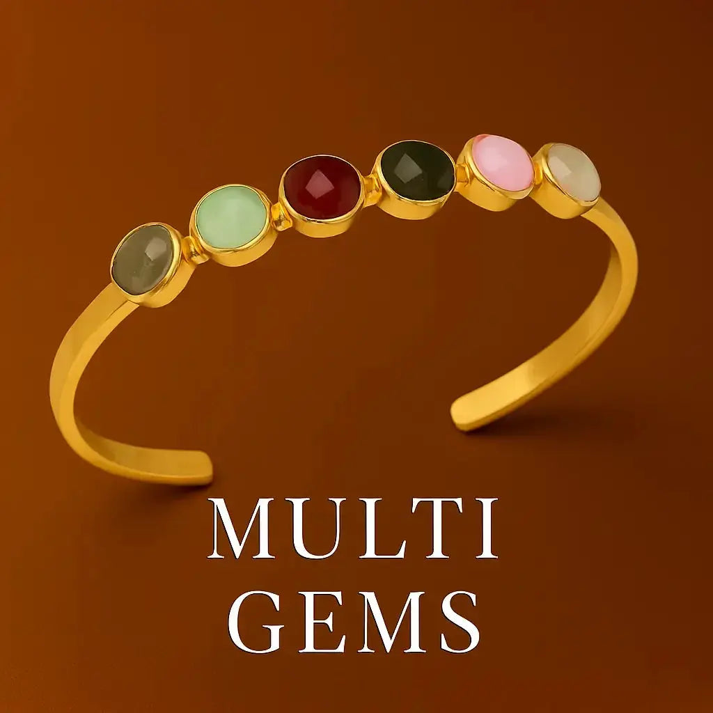 Sterling Silver Bracelet Multi Gems - Deepika's Adornments