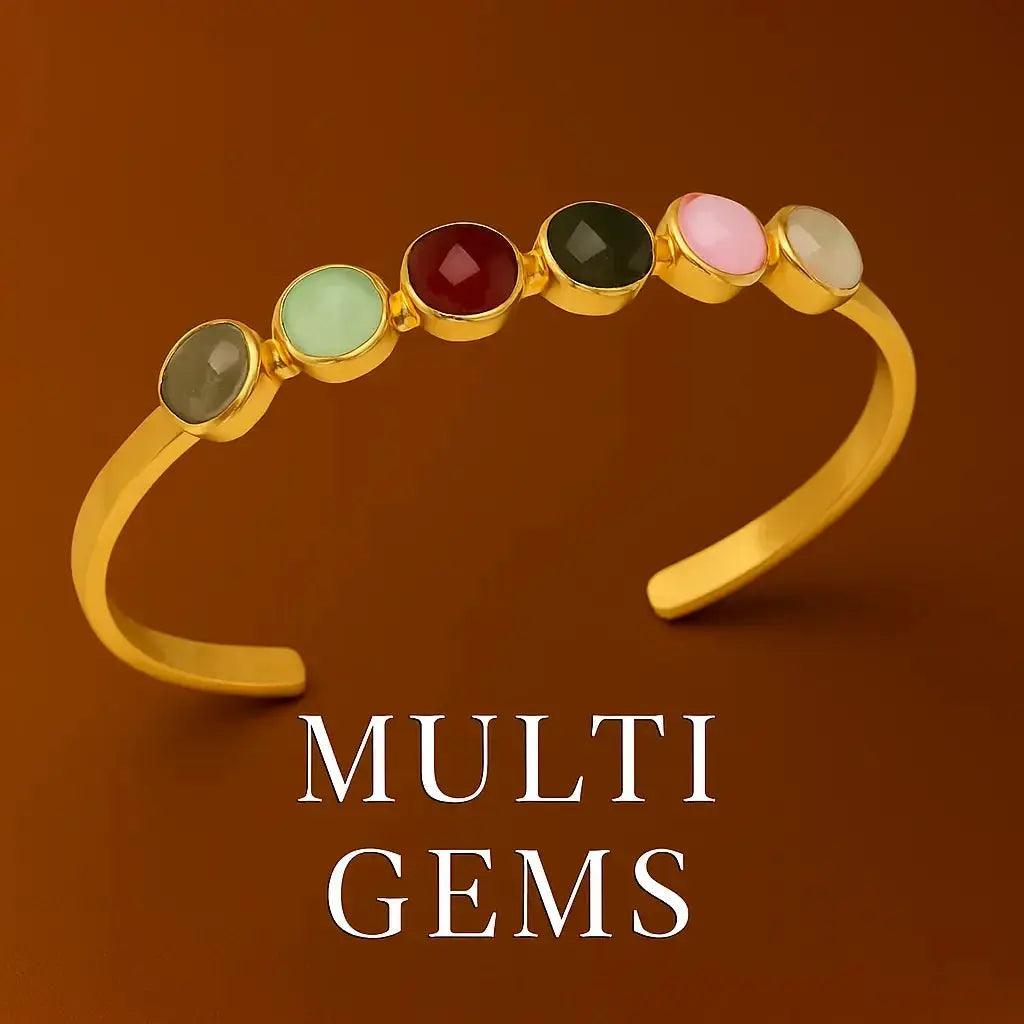 Sterling Silver Bracelet Multi Gems - Deepika's Adornments