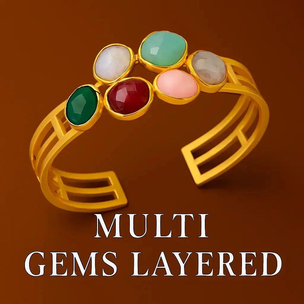 Sterling Silver Bracelet Multi Gems hydro - Deepika's Adornments