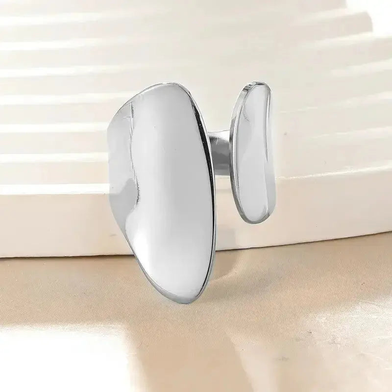 Non-Tarnish Ring Silver Statement featuring a minimalist geometric