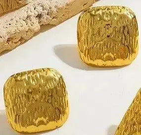Non-Tarnish square studs rounded edges
