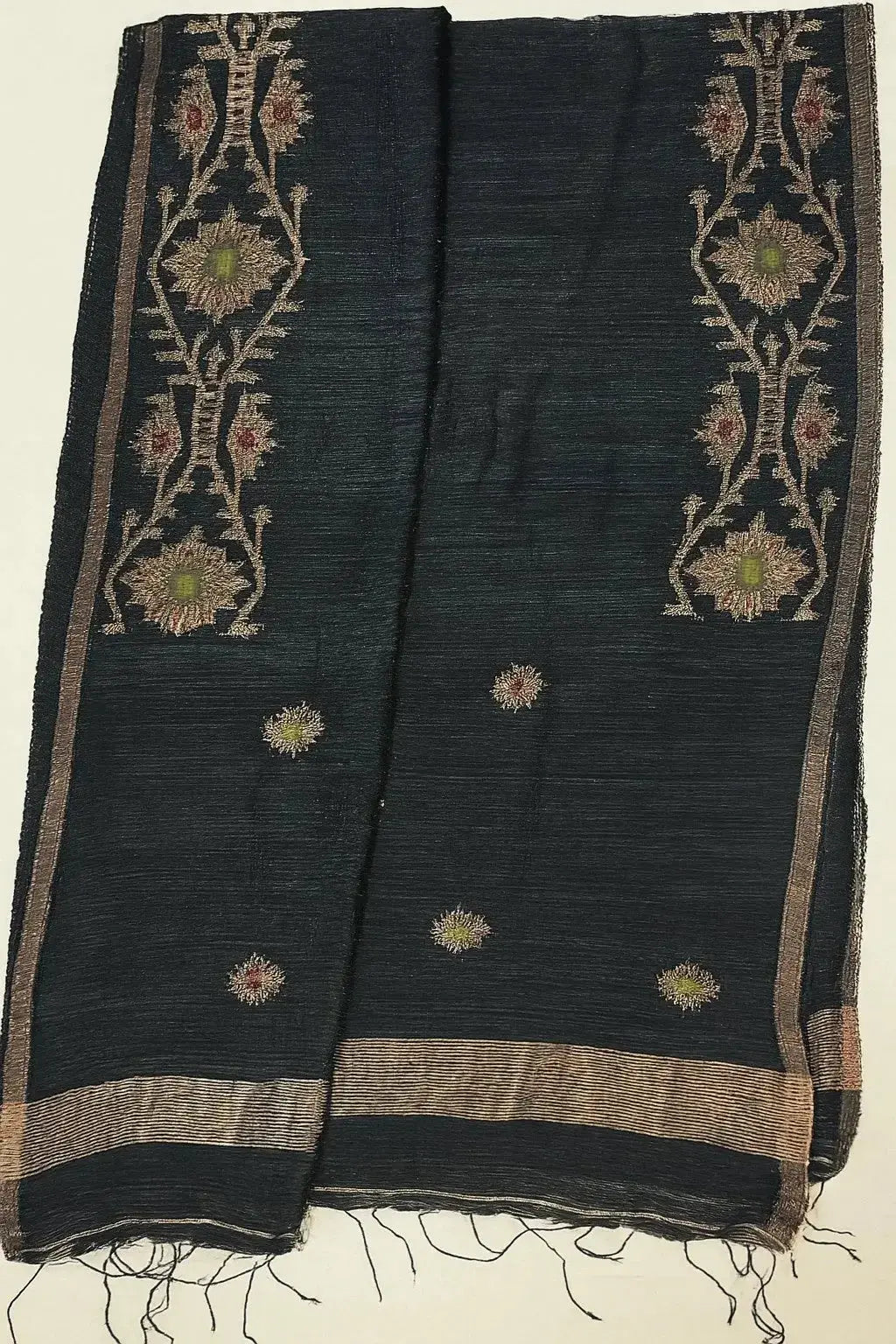 Pure Matka Jamdani Black - Deepika's Adornments