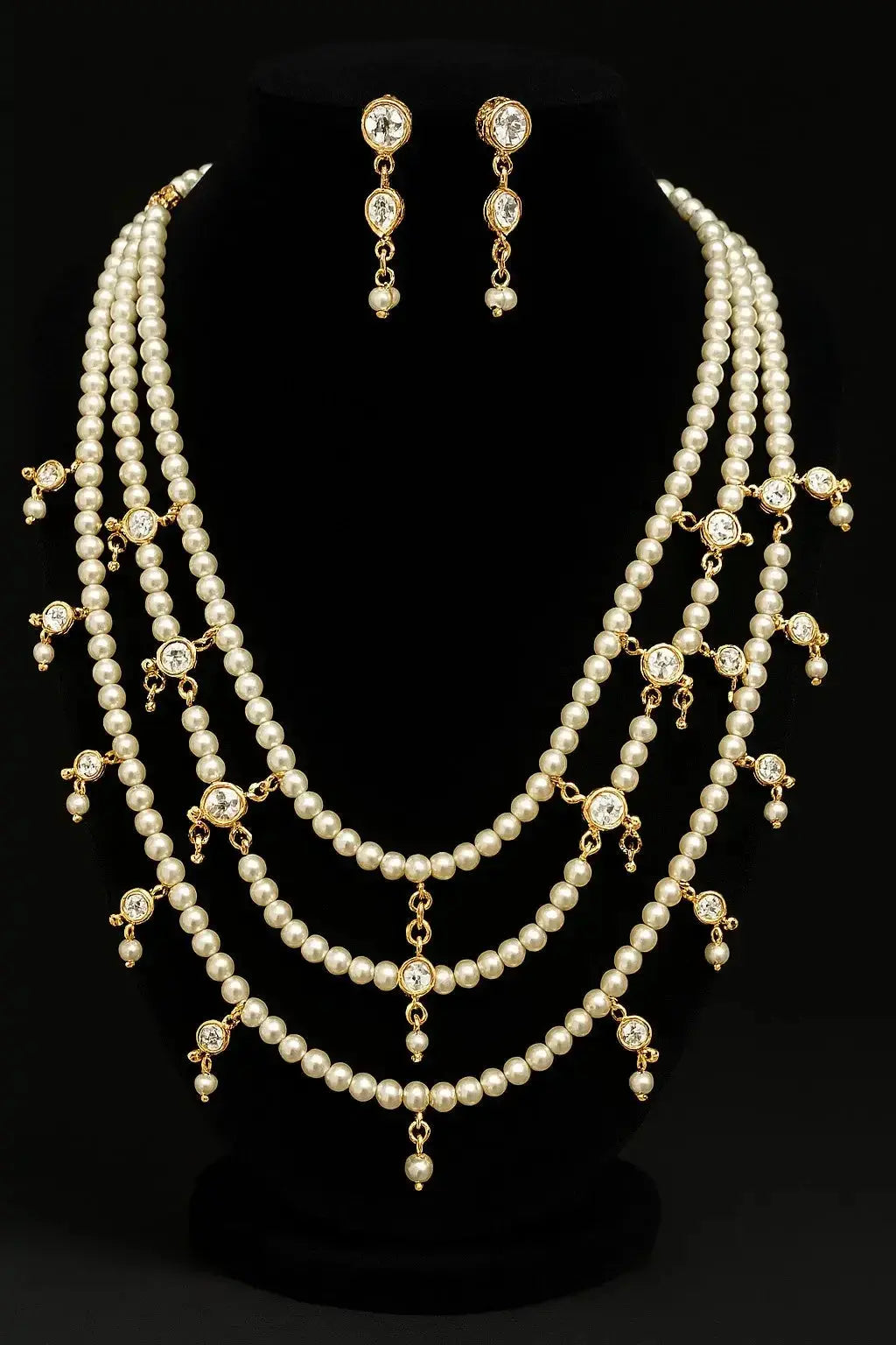 Divya Long Kundan Necklace Set - Deepika's Adornments