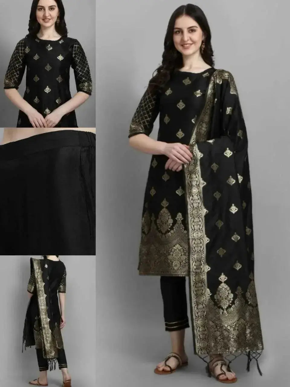 Soft Silk Black Kurti - Deepika's Adornments
