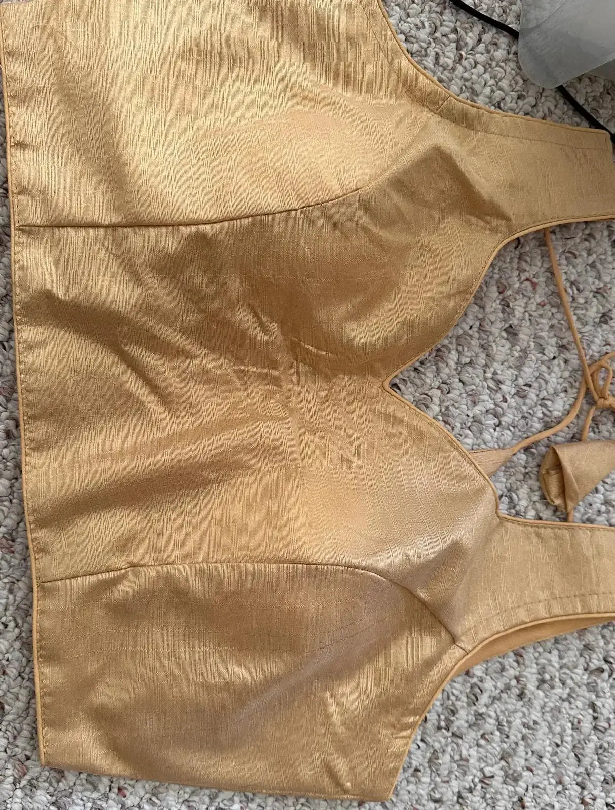 Shaburi Design Milan Silk Blouse -Gold-2 - Deepika's Adornments