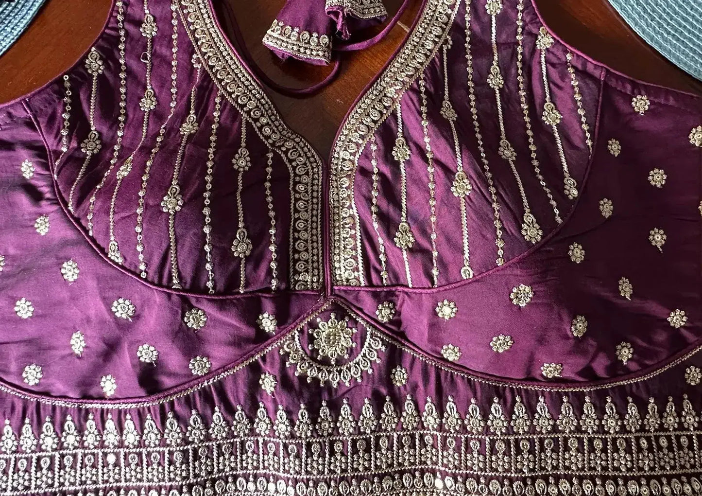 Sareeka Readymade Blouse-Dark Wine - Deepika's Adornments