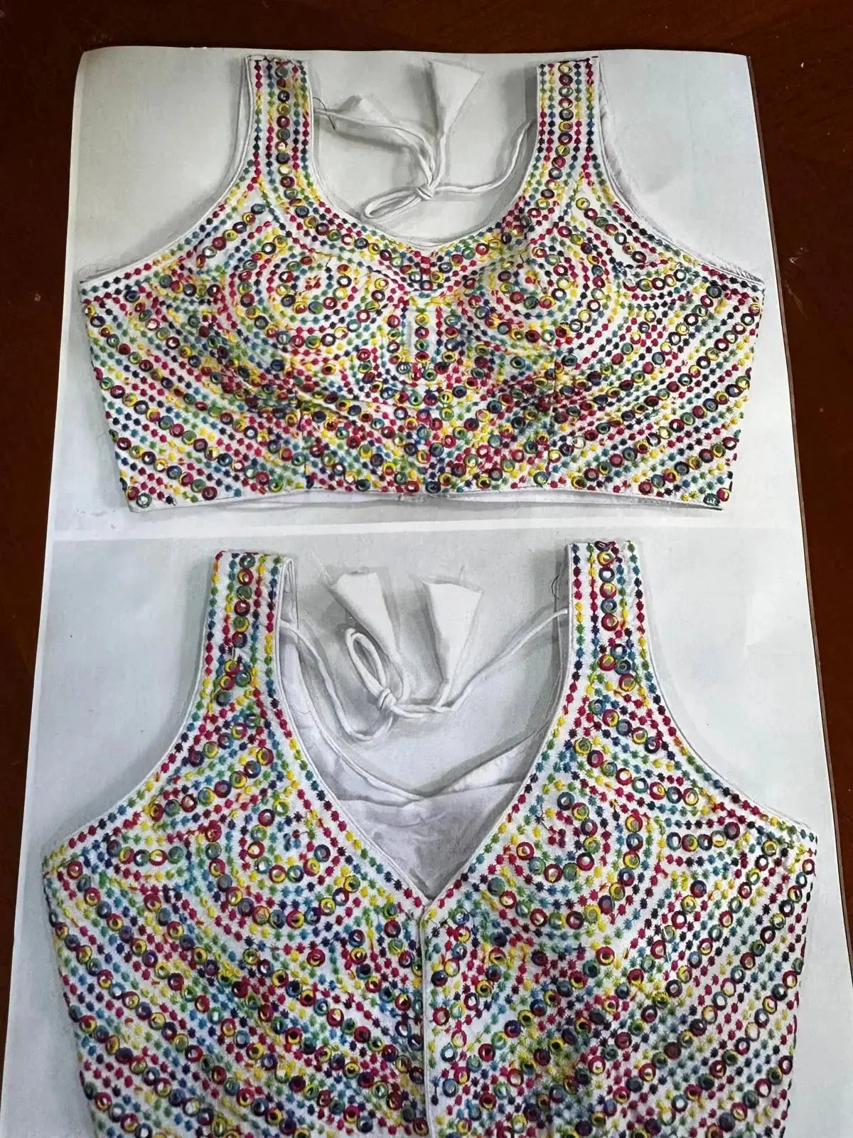 Malati Silk Blouse- White 2 - Deepika's Adornments