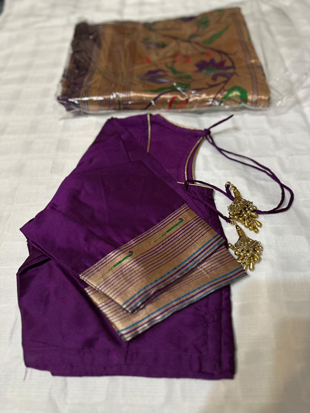 Soft Kanchipuram Paithani Saree-Purple