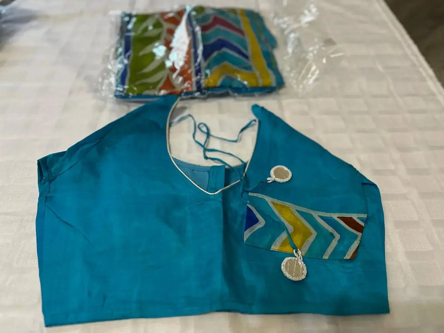 Pure Bishnupuri Silk Hand WaxBatik Sarees - Sky Blue - Deepika's Adornments