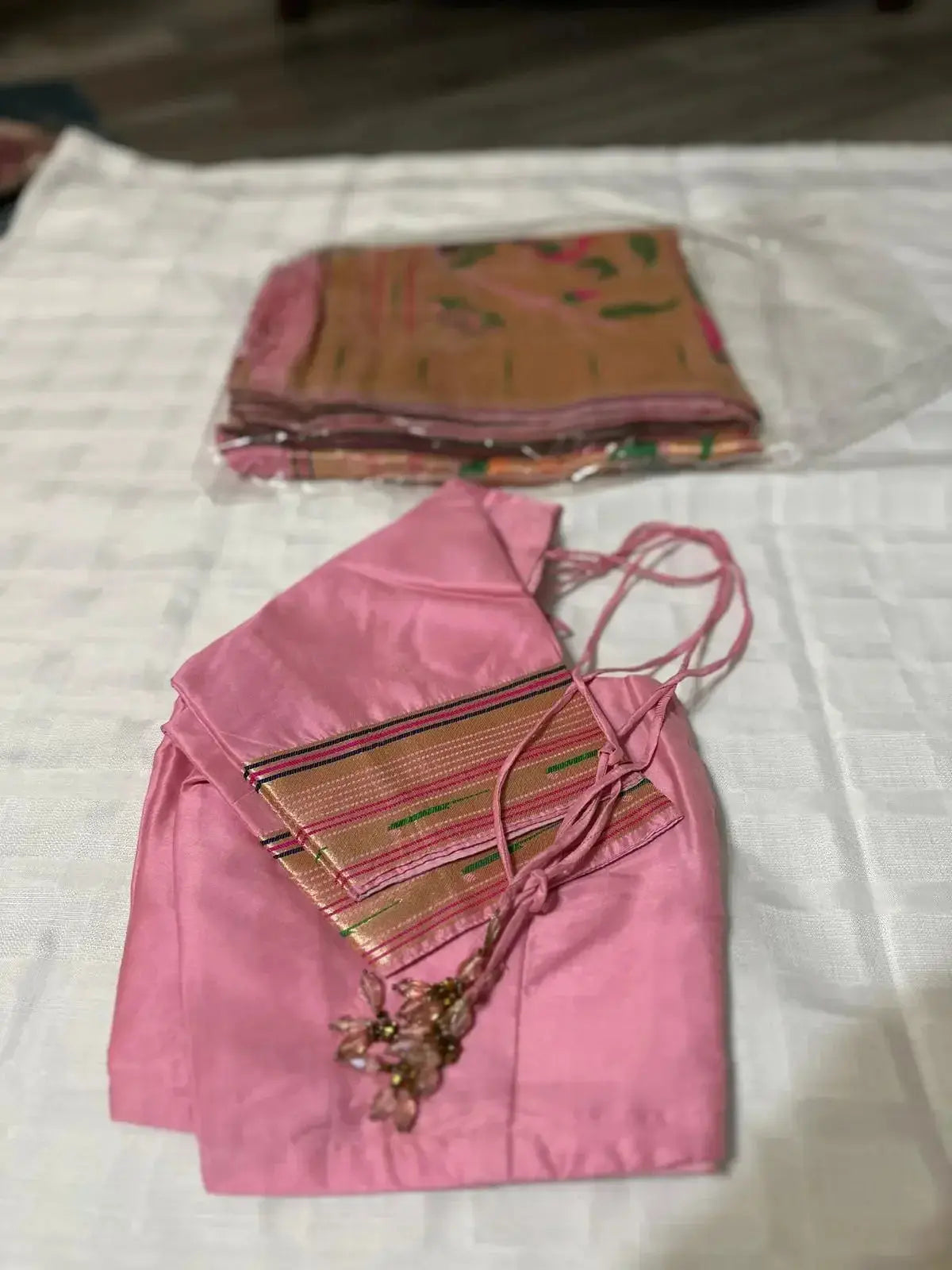 Soft Kanchipuram Paithani Saree-Pink - Deepika's Adornments