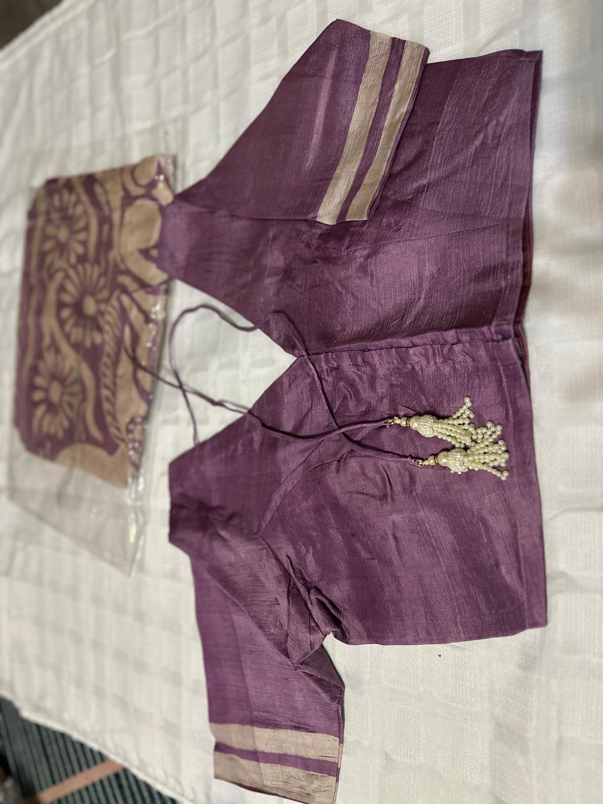 Pure Bishnupuri Silk Hand WaxBatik Sarees-Light Purple