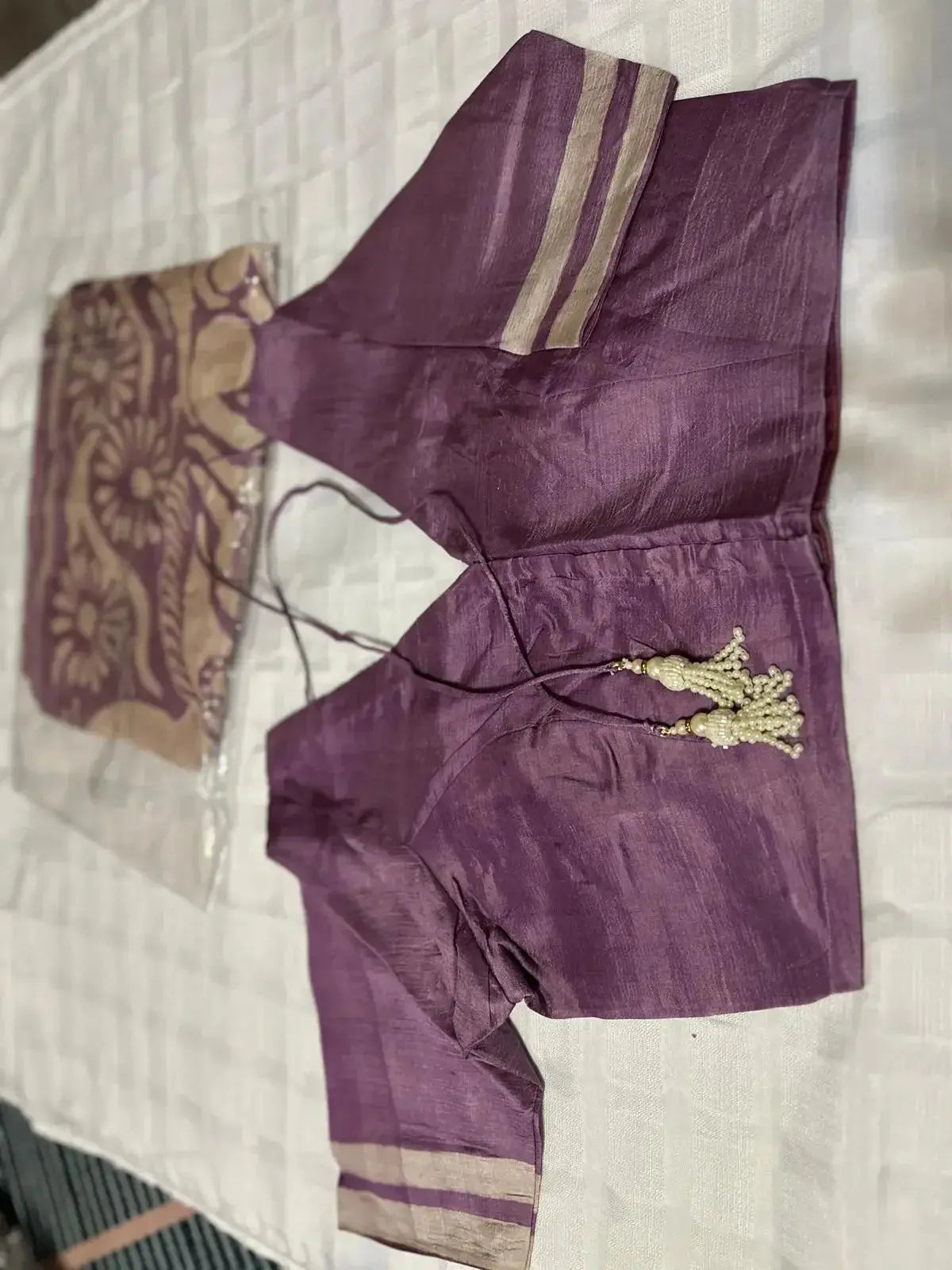 Pure Bishnupuri Silk Hand WaxBatik Sarees-Light Purple - Deepika's Adornments