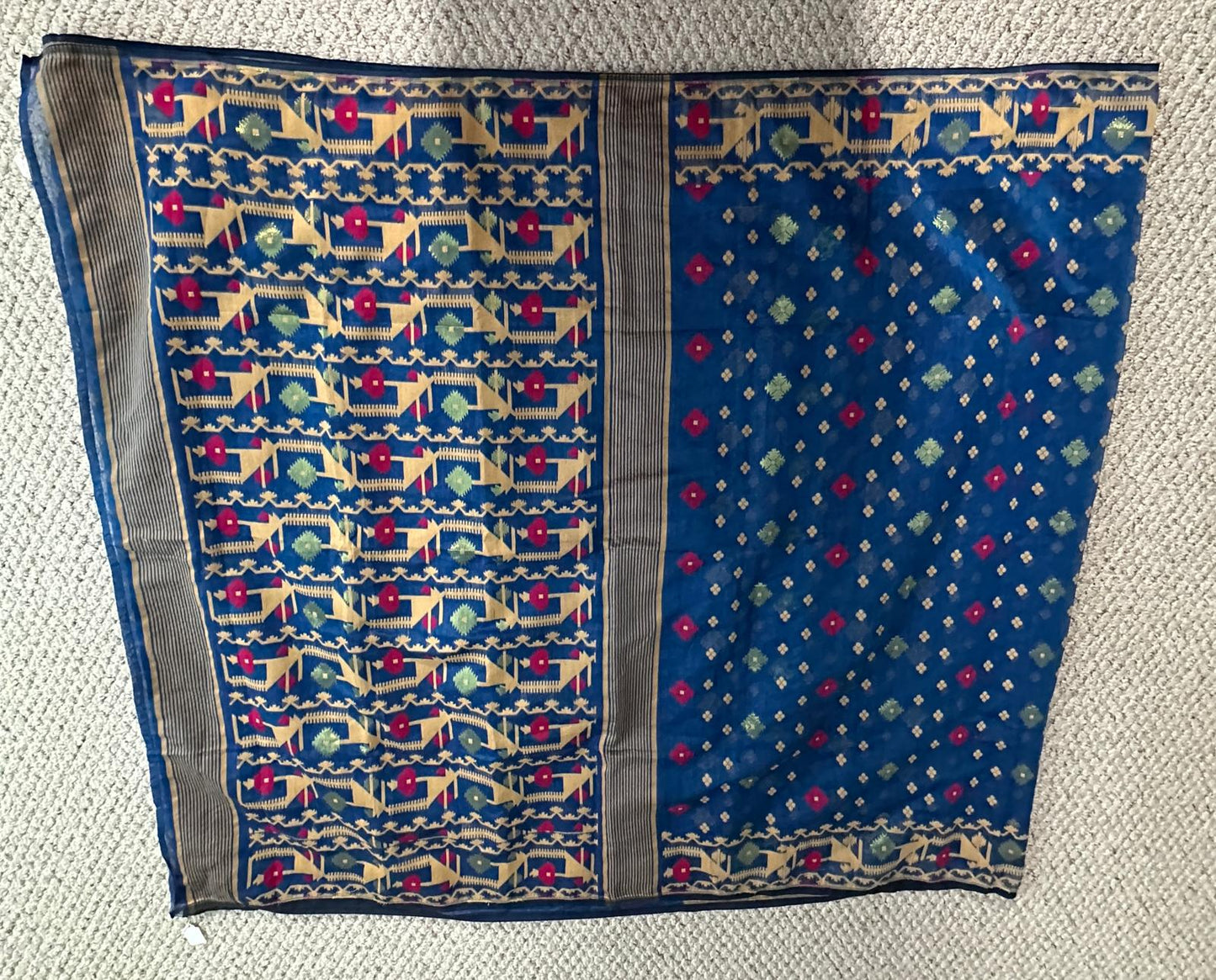 Bengal Handloom Jamdani Blue Multi