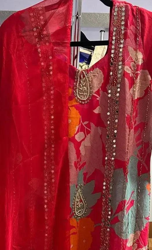 Indian Salwar Kameez-Red and Pink - Deepika's Adornments