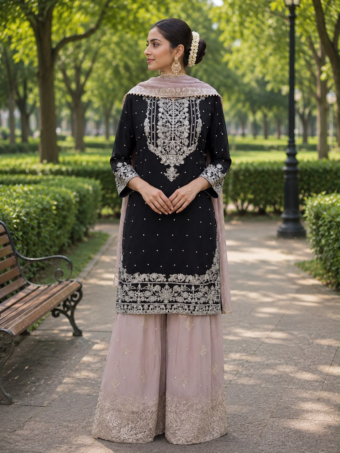 Luxury Black Sharara Set Maha Collection