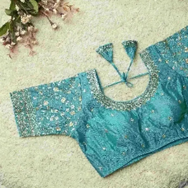 Party Wear Blouse YNF90026SKYBLU - Deepika's Adornments