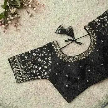 Party Wear Silk Blouse - Black YNF90028BLK - Deepika's Adornments