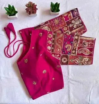 Party Wear Blouse -Rani Pink - Deepika's Adornments